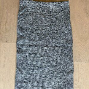 Theory Gray Knit Midi Skirt Size M Stretch Viscose Workwear